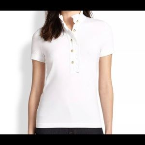 Tory Burch Lydia Ruffle short sleeve polo